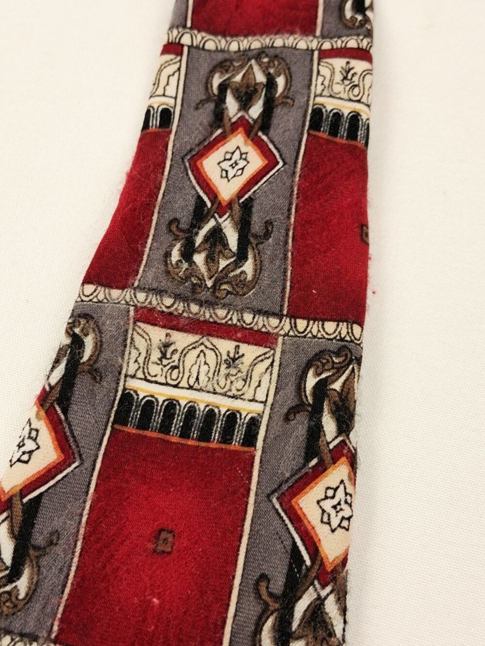 Puritan Special Edition Mens Red & Gray Geometric Pattern Tie 58” USA - Picture 5 of 7